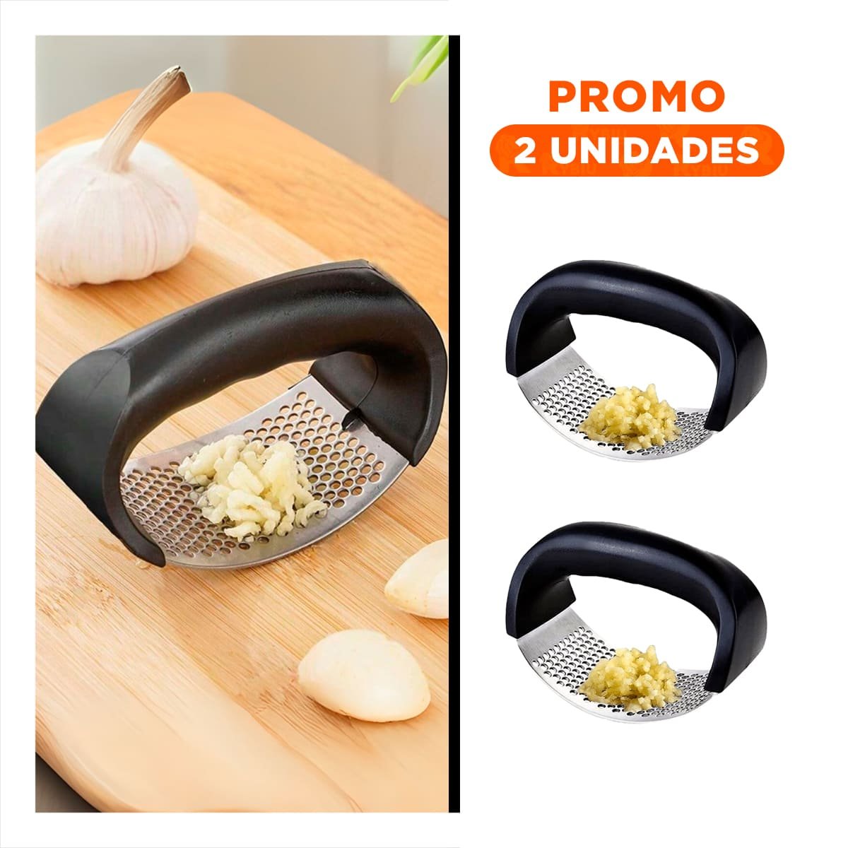 PACK2 PROCESADOR RESISTENTE DE AJO MANGO DE PLASTICO EN ALUMINIO HOGAR - 1