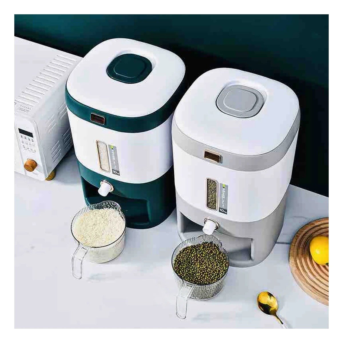 PACK2 DESPACHADOR PRÁCTICO 10KG DE MENESTRAS PLOMO CON BLANCO Y+REGALO STICKER - 3