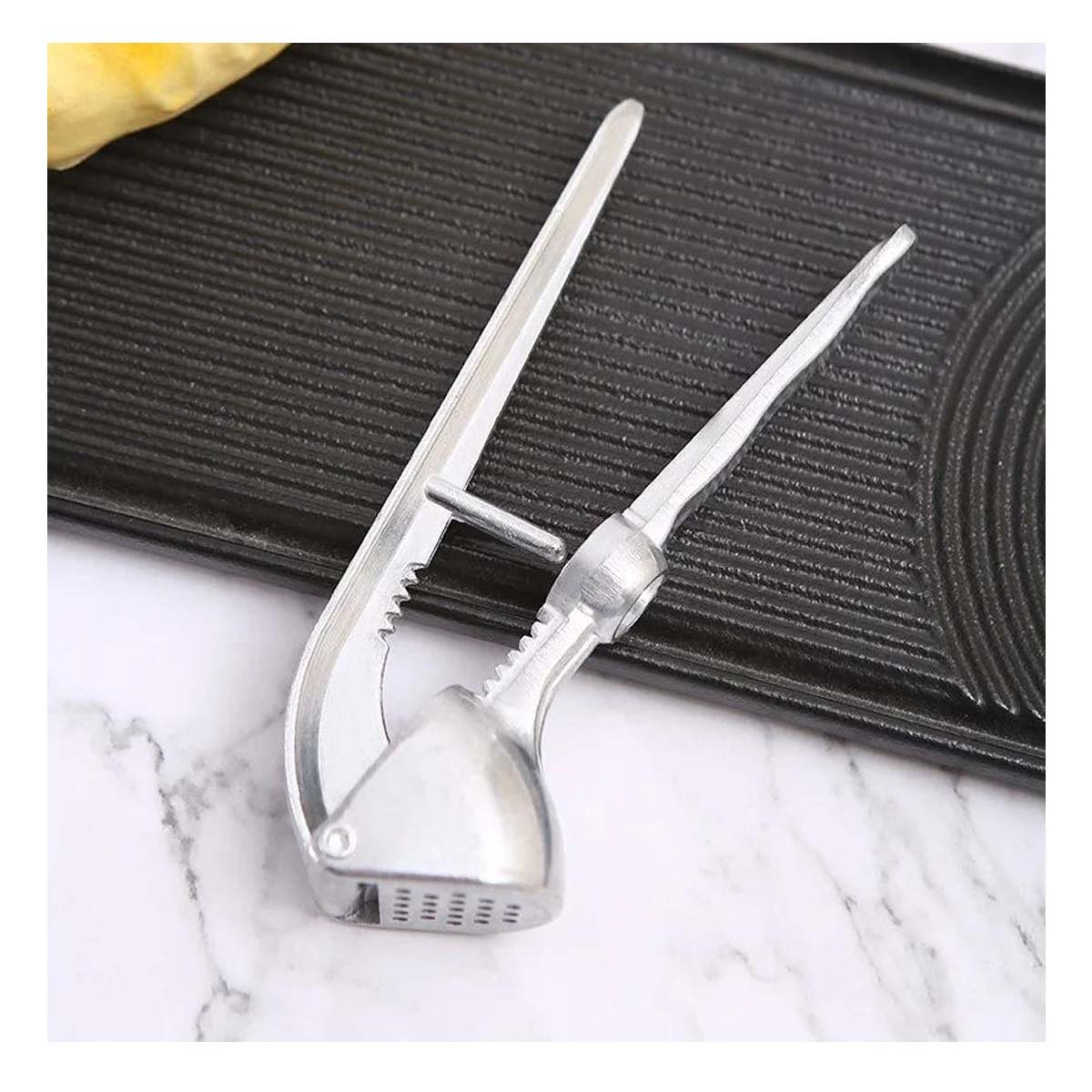 PACK6 UTENSILIO METALICO DE AJO PLATEADO DE ALUMINIO FUERTE - 5