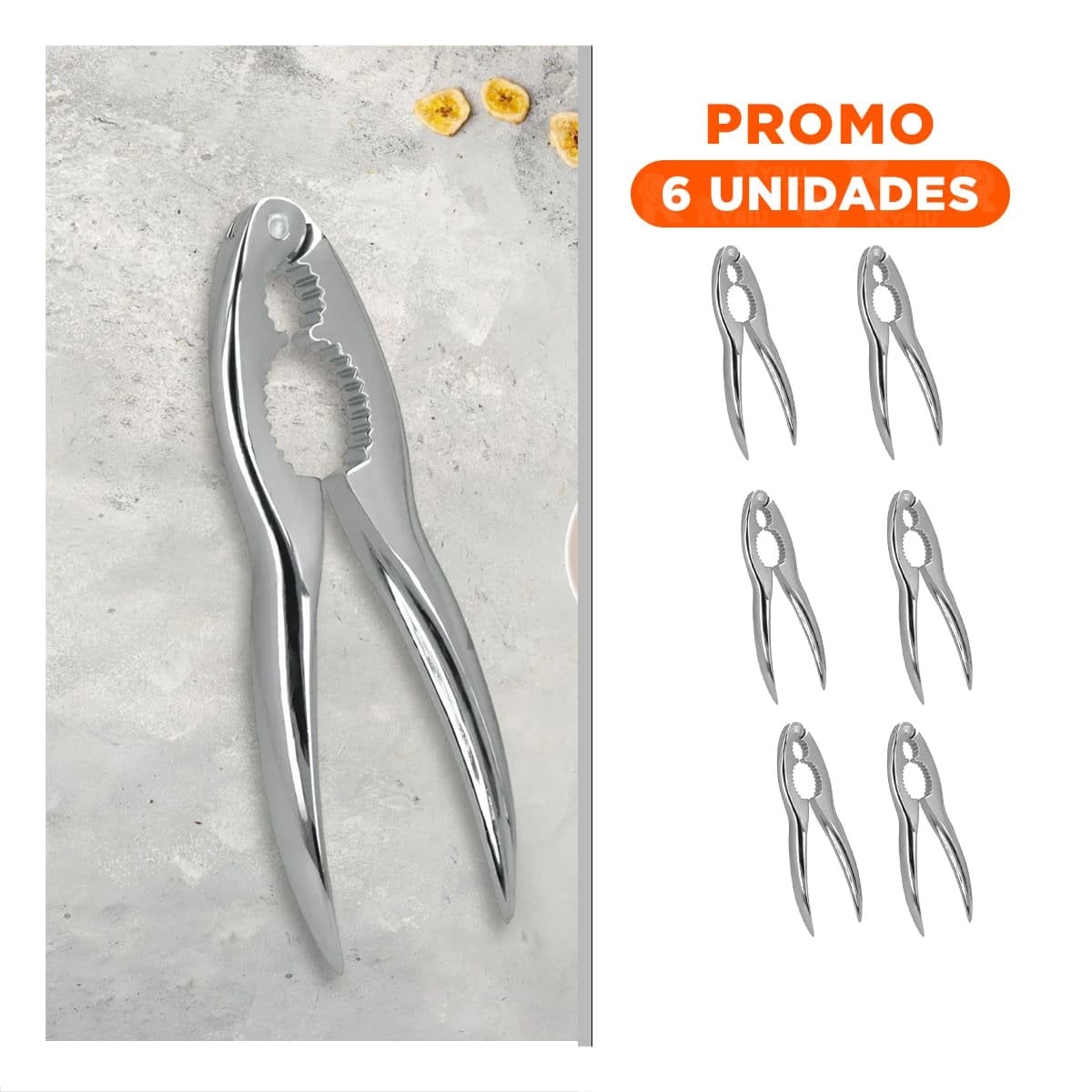 PACK6 HERRAMIENTA MANUAL PLATEADO PARA ROMPENUECES DE COCINA - 1