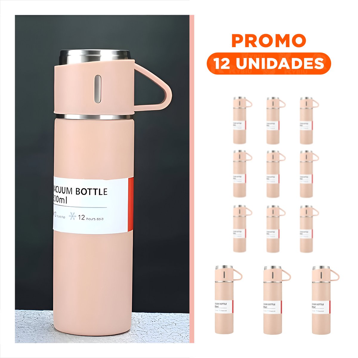 PACK12 DISPENSADOR PRACTICO CON DOS TAZAS PARA OFICINA ROSADO Y+REGALO STICKER - 1