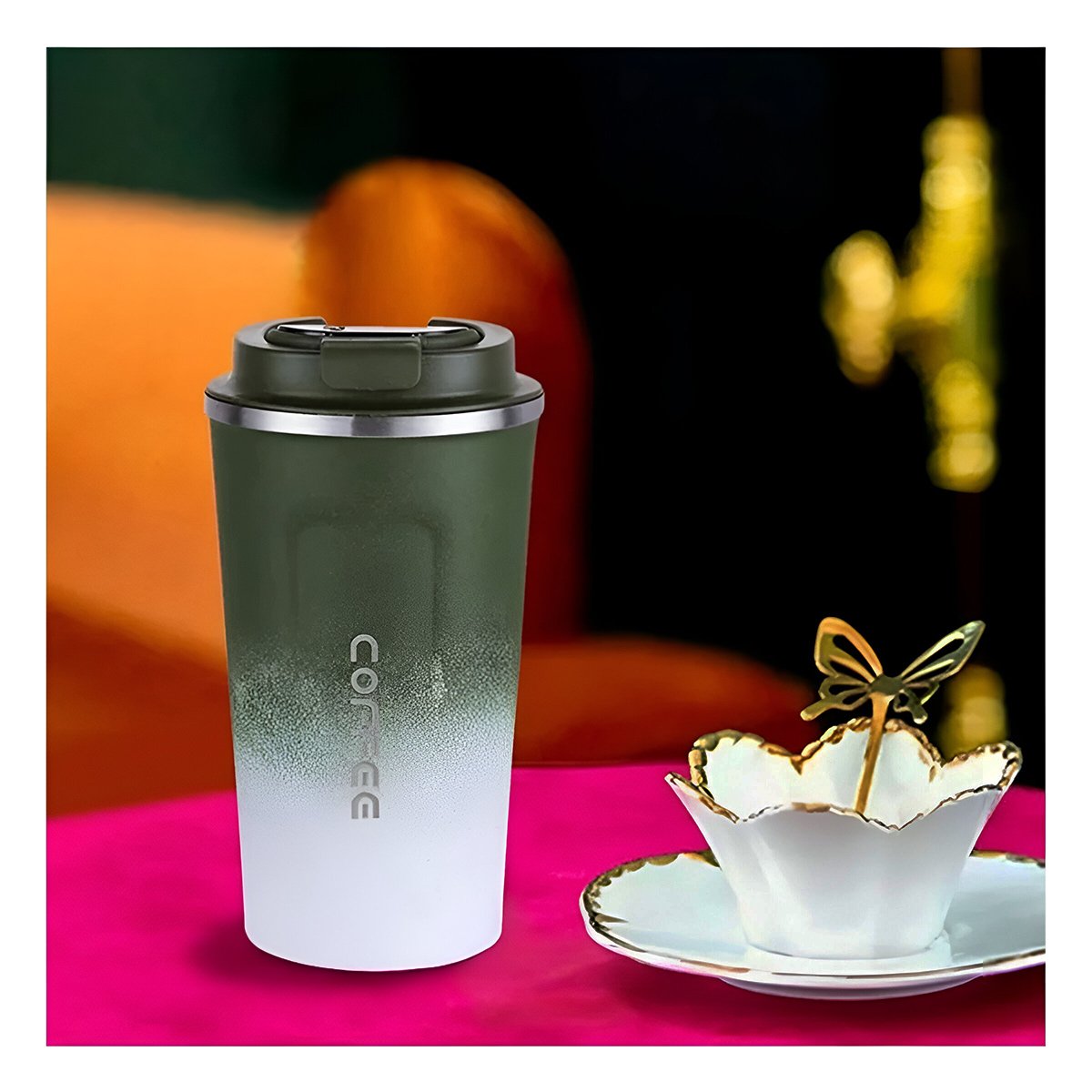 PACK6 COPA INTELIGENTE 510ML VERDE CON BLANCO DISEÑO MODERNO IDEAL PARA CAFÉ Y+PAPEL REGALO - 5