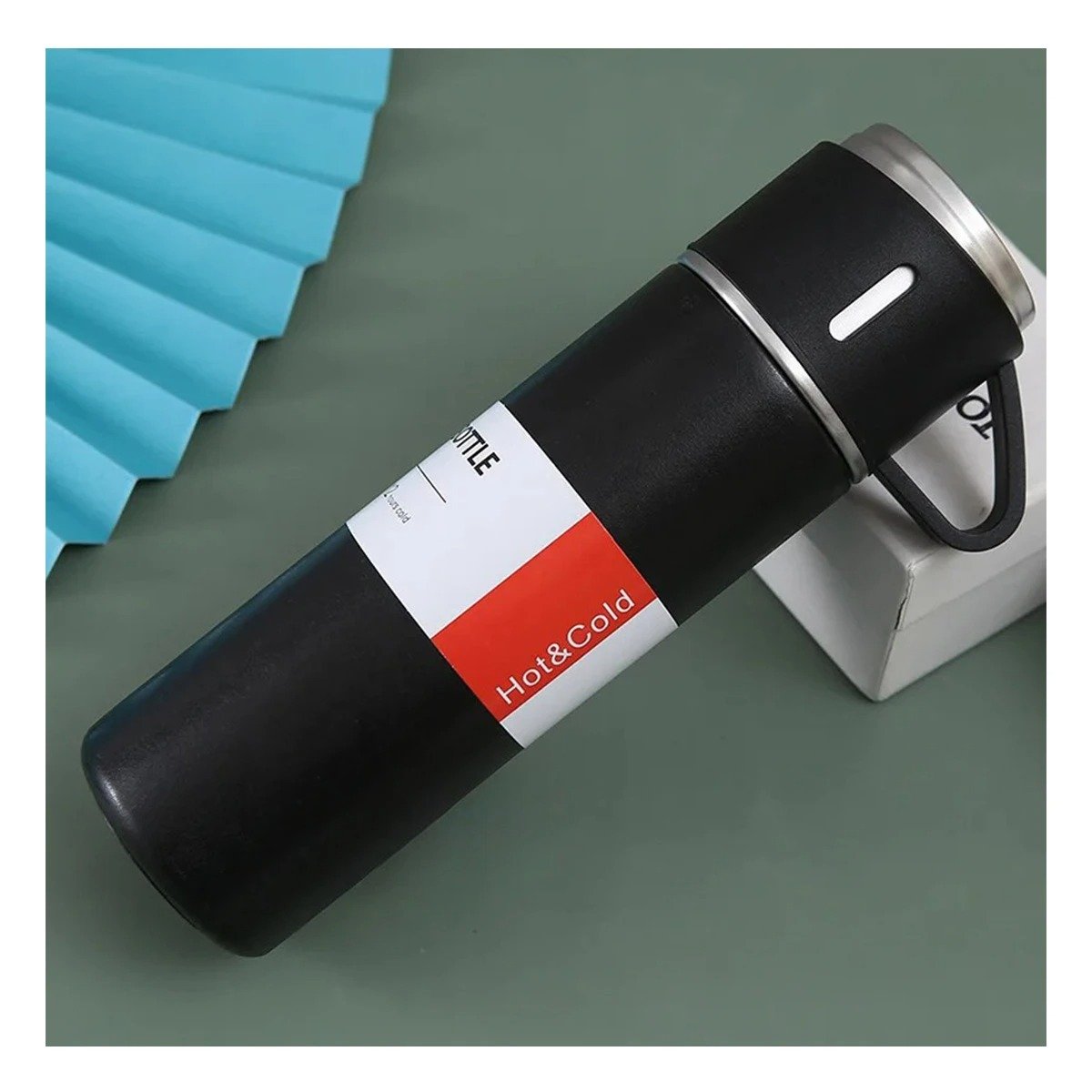PACK2 VASO DE VIAJE INDIVIDUAL CON DOS TAZAS PARA TRABAJO NEGRO - 2