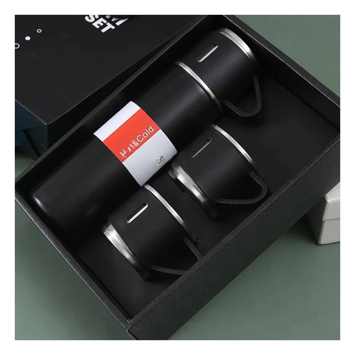PACK2 VASO DE VIAJE INDIVIDUAL CON DOS TAZAS PARA TRABAJO NEGRO - 3