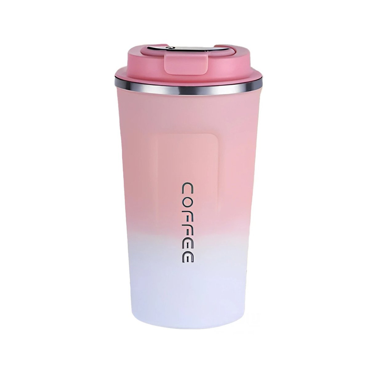 PACK12 ENVASE INTELIGENTE 510ML ROSADO CON BLANCO MANTIENE BEBIDAS CALIENTES Y+REGALO STICKER - 2