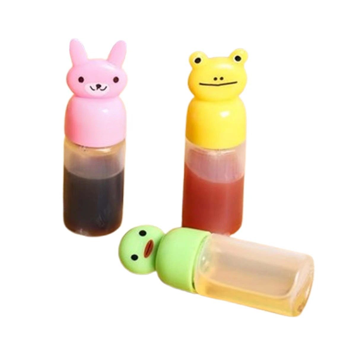 CREMERO MINI BOTELLA INFANTIL ANIMALES DIVERTIDOS Y ALEGRES SET 3 Y+PAPEL REGALO - 1