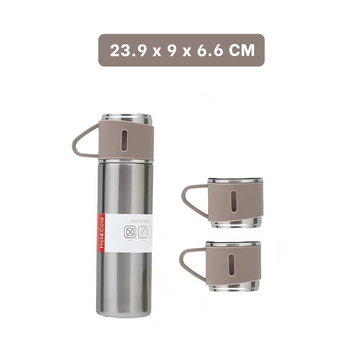PACK6 FRASCO TERMICO SEGURO CON DOS TAZAS PARA HOGAR AZUL Y+PAPEL REGALO - 4