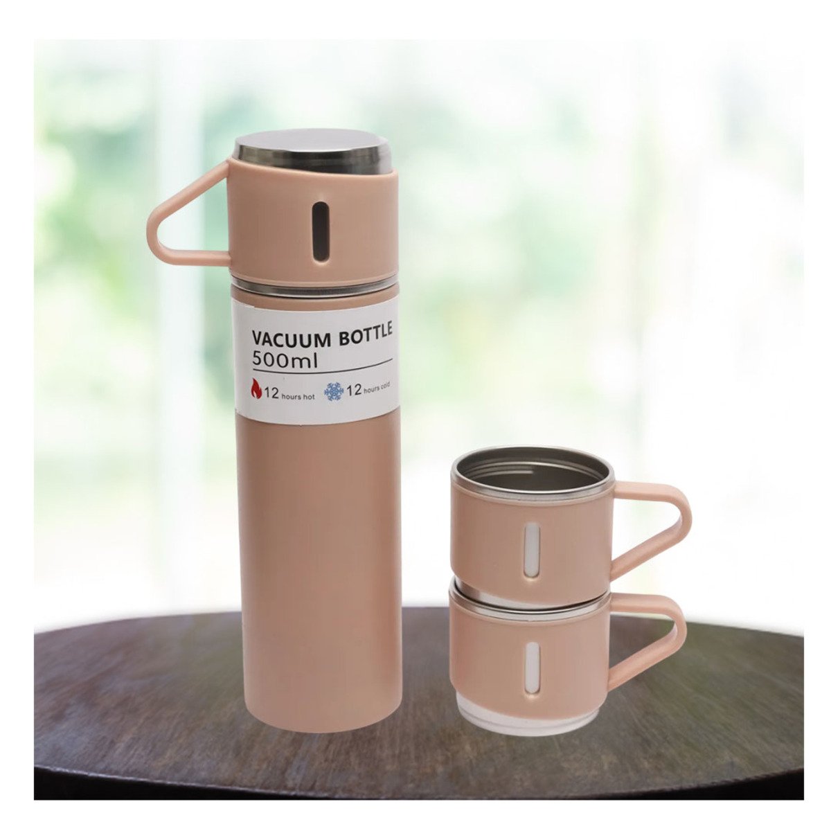 PACK2 VASO DE VIAJE INDIVIDUAL CON DOS TAZAS PARA TRABAJO ROSADO - 5
