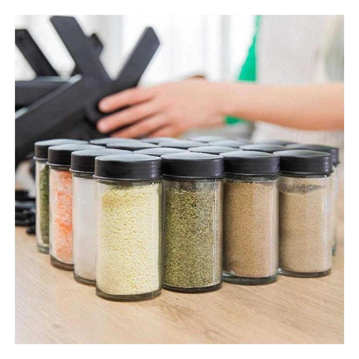 PACK2 ORGANIZADOR GIRATORIO 360 DE CONDIMENTOS PARA COCINA EN COLOR NEGRO - 3