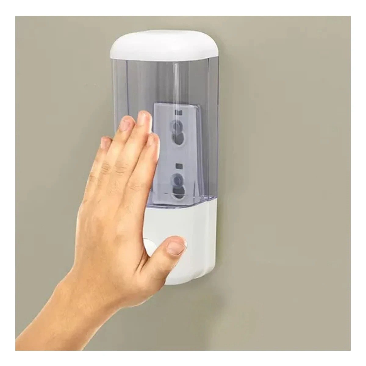 PACK2 ESTACION DISPENSADORA DE JABON LIQUIDO 450 ML BLANCO PARA BANO MODERNO - 3