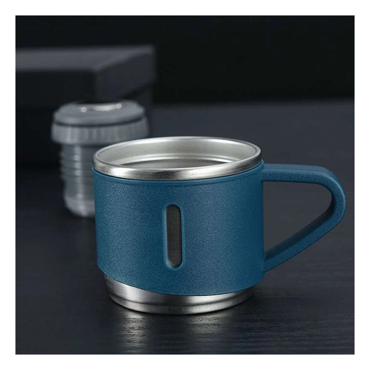 PACK4 ENVASE TERMICO SEGURO CON DOS TAZAS PARA BEBIDAS AZUL - 2