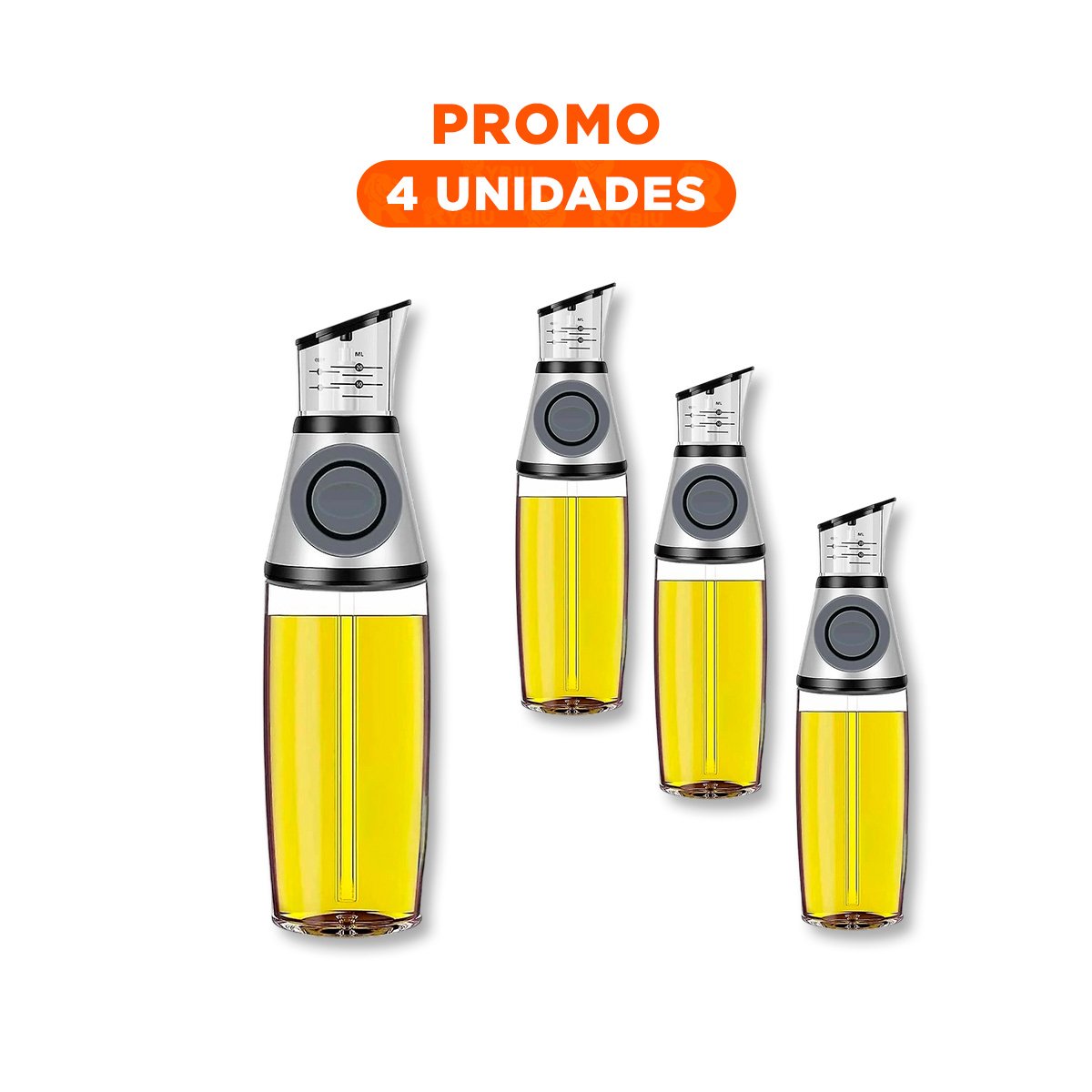 PACK4 CONTENEDOR VIDRIO CON MEDIDOR 500ML FACIL DE LLENAR Y MANTENER ORDEN Y+REGALO STICKER - 1