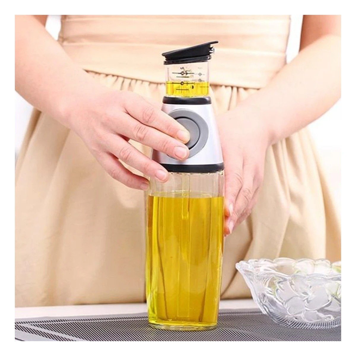 PACK4 CONTENEDOR VIDRIO CON MEDIDOR 500ML FACIL DE LLENAR Y MANTENER ORDEN Y+REGALO STICKER - 5