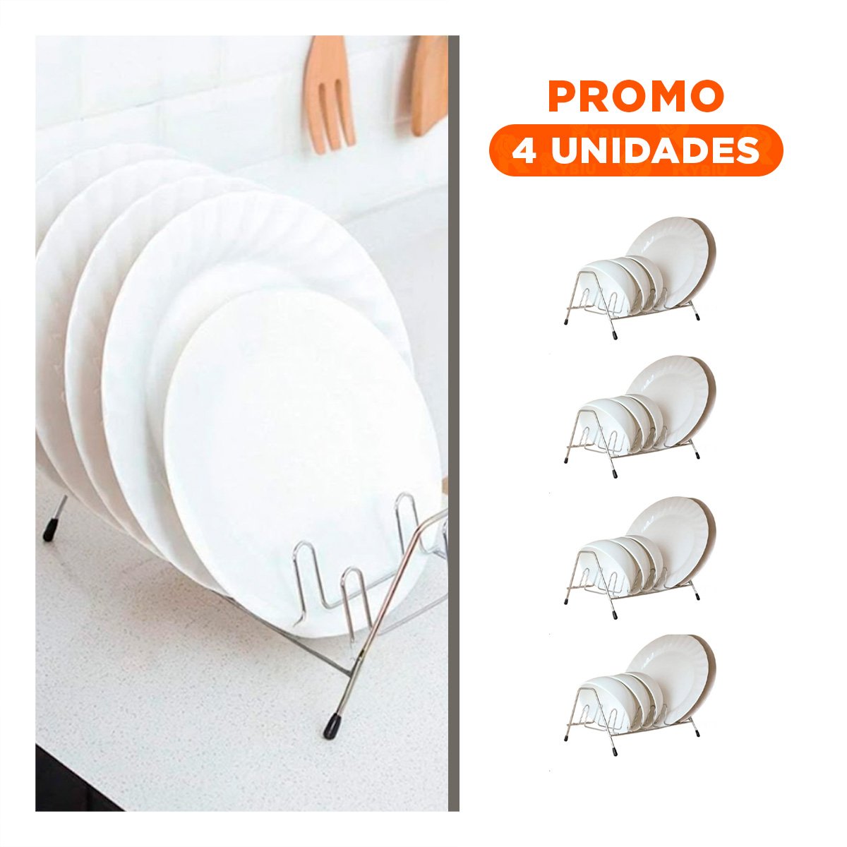 PACK4 ORGANIZADOR MULTIFUNCIONAL PLATEADO PARA TAPAS DE OLLAS CURVO Y+REGALO STICKER - 1