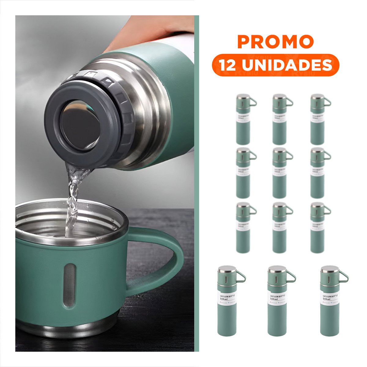 PACK12 DISPENSADOR PRACTICO CON DOS TAZAS PARA OFICINA VERDE Y+REGALO STICKER - 1