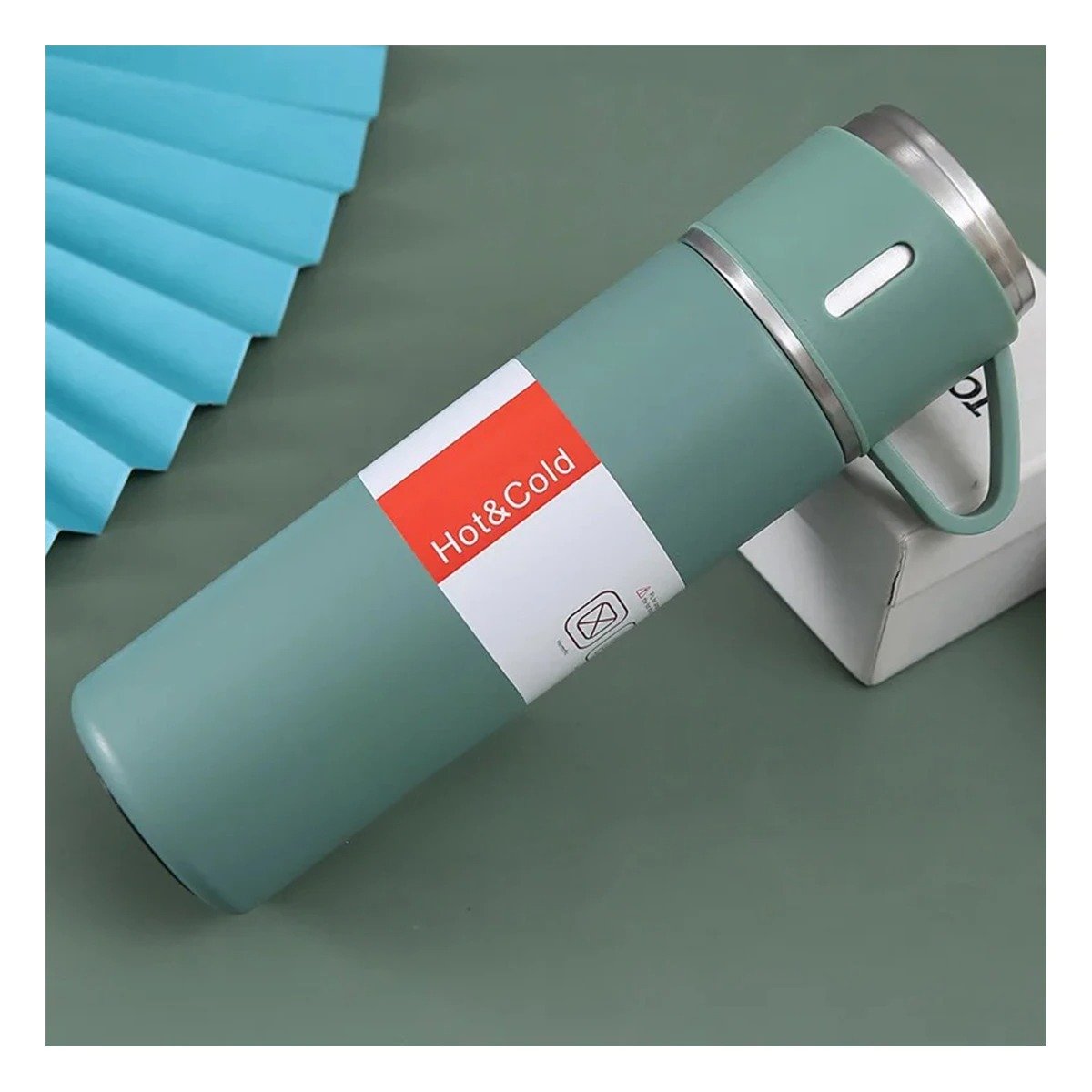 PACK12 DISPENSADOR PRACTICO CON DOS TAZAS PARA OFICINA VERDE Y+REGALO STICKER - 3