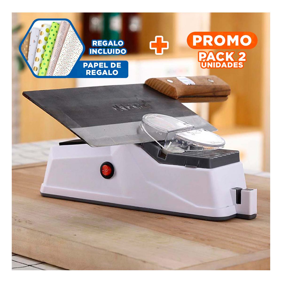 PACK2 DISPOSITIVO FUNCIONAL DE CUCHILLOS COMPACTO Y SEGURO PARA USO DIARIO Y+PAPEL REGALO - 1