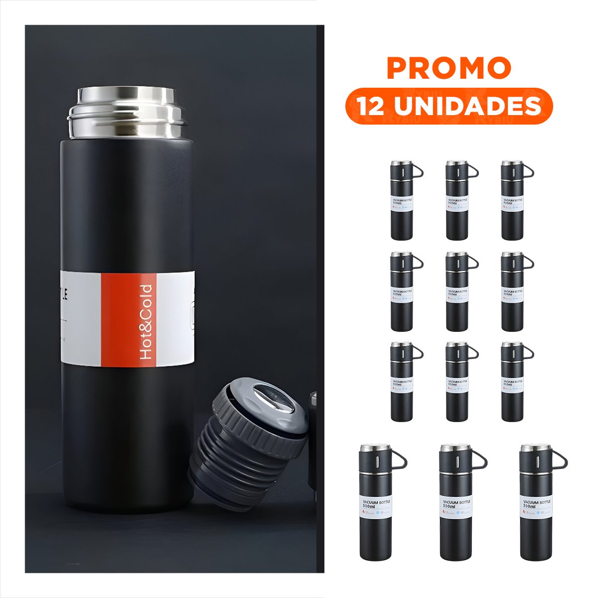 PACK12 DISPENSADOR PRACTICO CON DOS TAZAS PARA CAFE EN OFICINA NEGRO Y+REGALO STICKER - 1