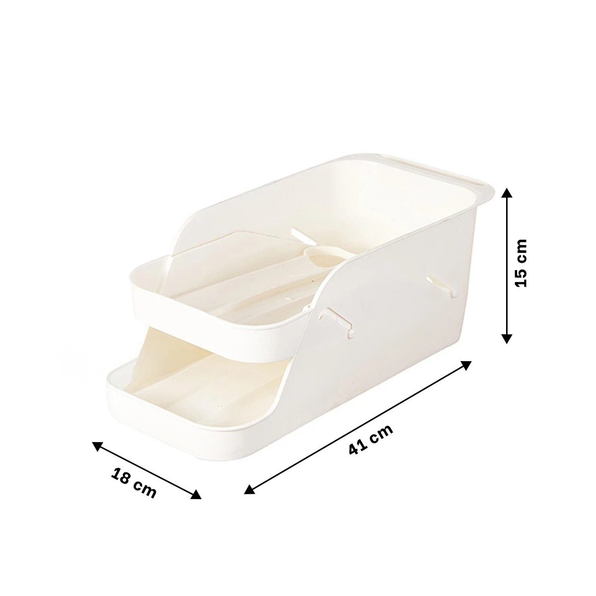 PACK2 ESTANTE PRACTICO DE HUEVOS Y LATAS 2 NIVELES BLANCO HOGAR Y+REGALO STICKER - 4