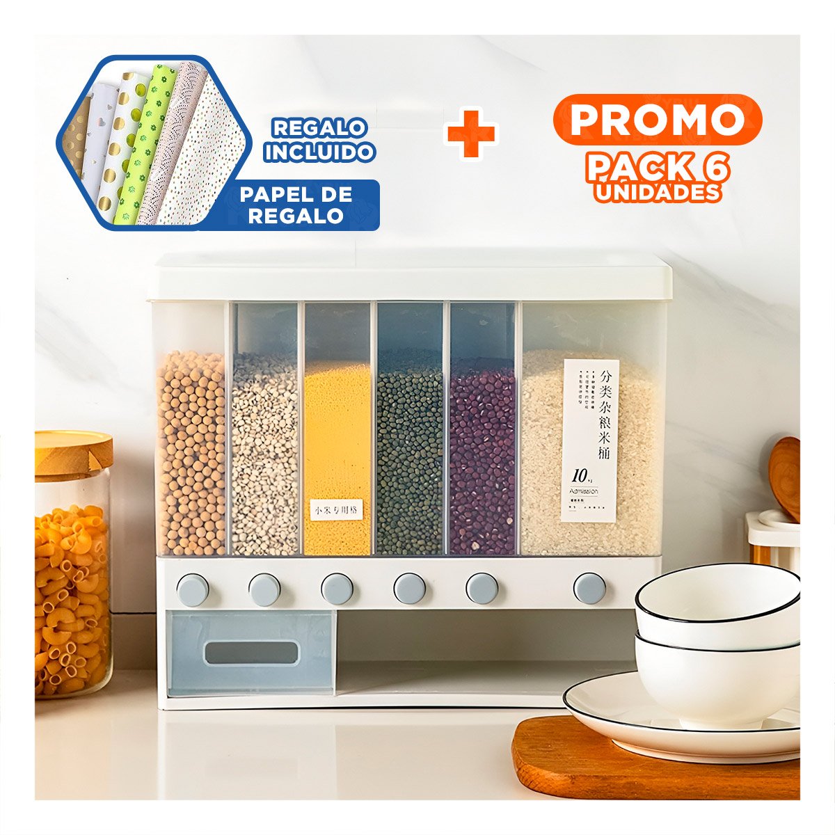 PACK6 HERRAMIENTA DE BACHA BLANCO 10KG CON DISEÑO DURADERO EN SU VIVIENDA Y+PAPEL REGALO - 1