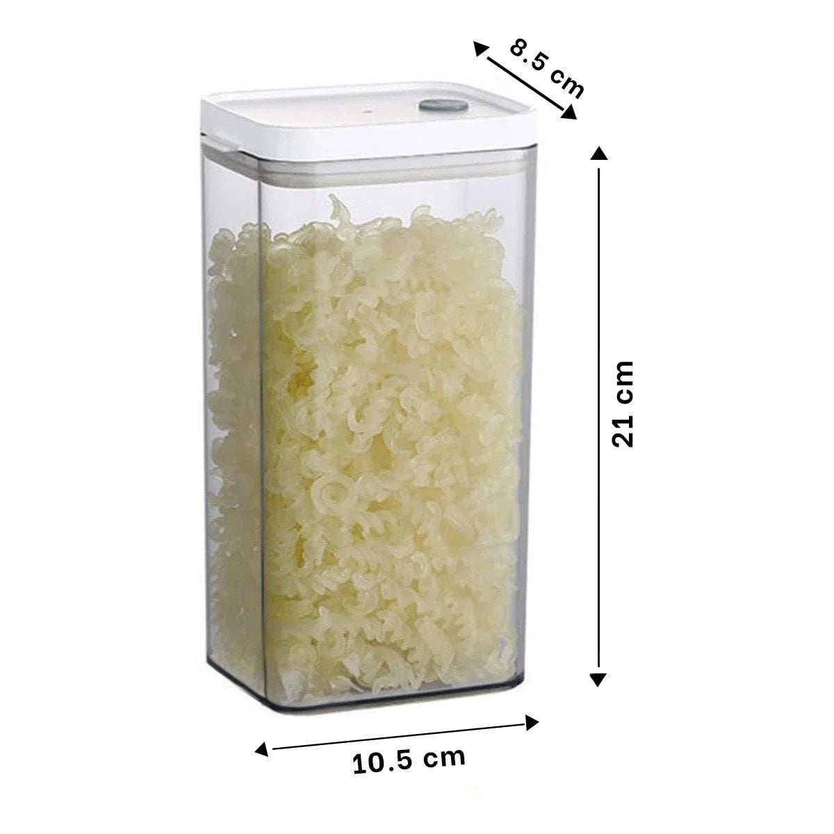 ENVASE ACRILICO CON TAPA BLANCA PUNTO PLOMO 1500ML PARA COCINA - 4