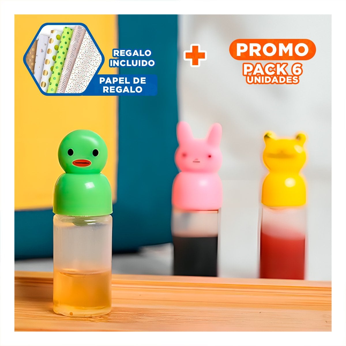 PACK6 POTE MINI CREMERO PARA CAFÉ Y SNACKS INFANTILES SET 3 Y+PAPEL REGALO - 1