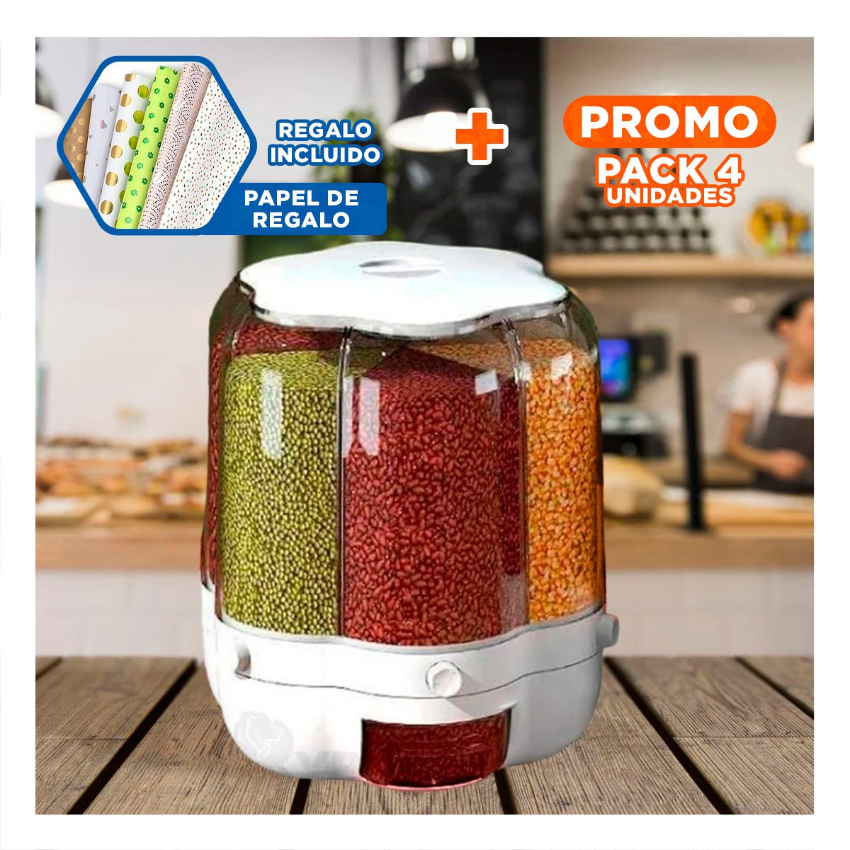 PACK4 EQUIPO DE DESPENSA BLANCO 9 KG PARA CASAS CON MUCHA VITALIDAD REAL Y+PAPEL REGALO - 1