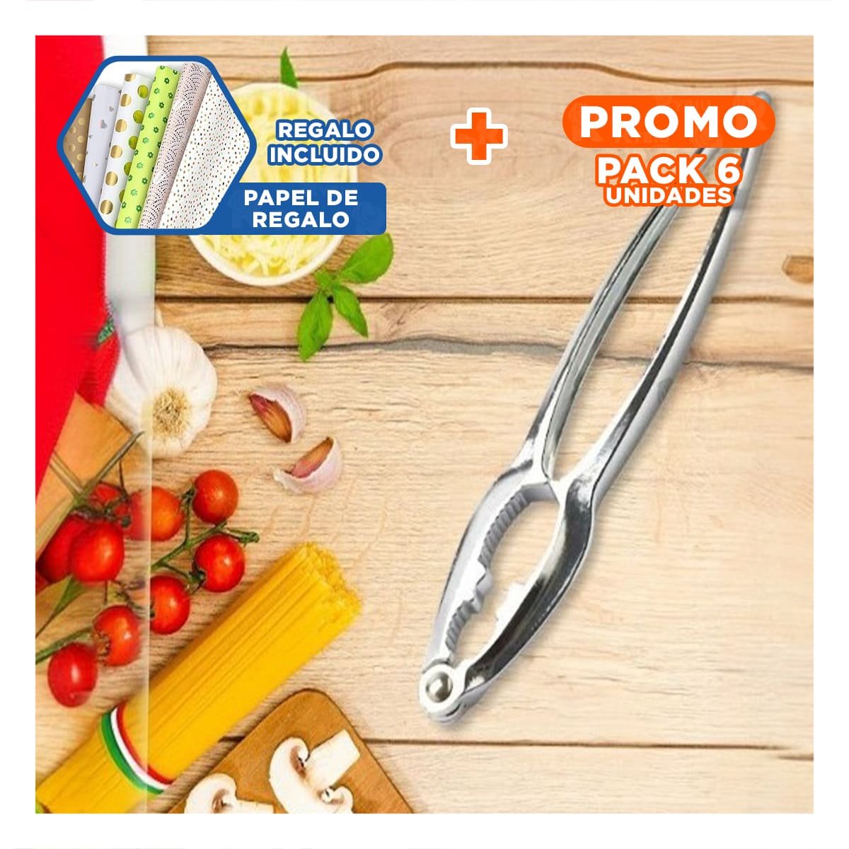 PACK6 HERRAMIENTA METALICA PLATEADO PARA ROMPENUECES PROFESIONAL Y+PAPEL REGALO - 1