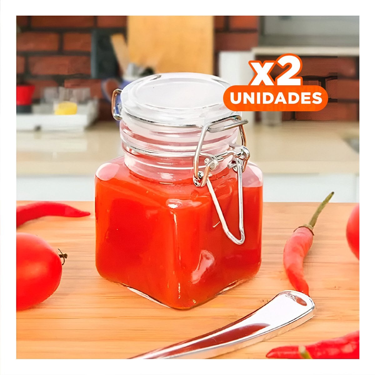 PACK2 ENVASE MODERNO DE VIDRIO DE 100 ML MULTIUSO CON TAPA Y TRANSPARENTE Y+REGALO STICKER - 1