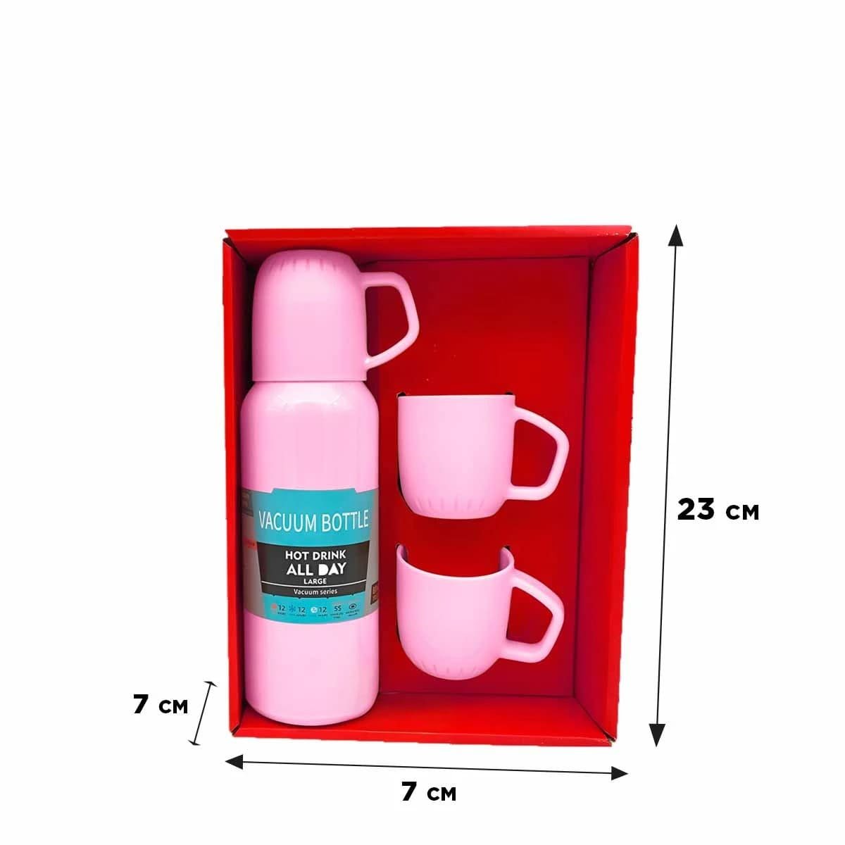 PACK6 MODELO PORTATIL DE 500ML CON 3 TAZAS ROSADO RESISTENTE DURADERO Y+REGALO STICKER - 4