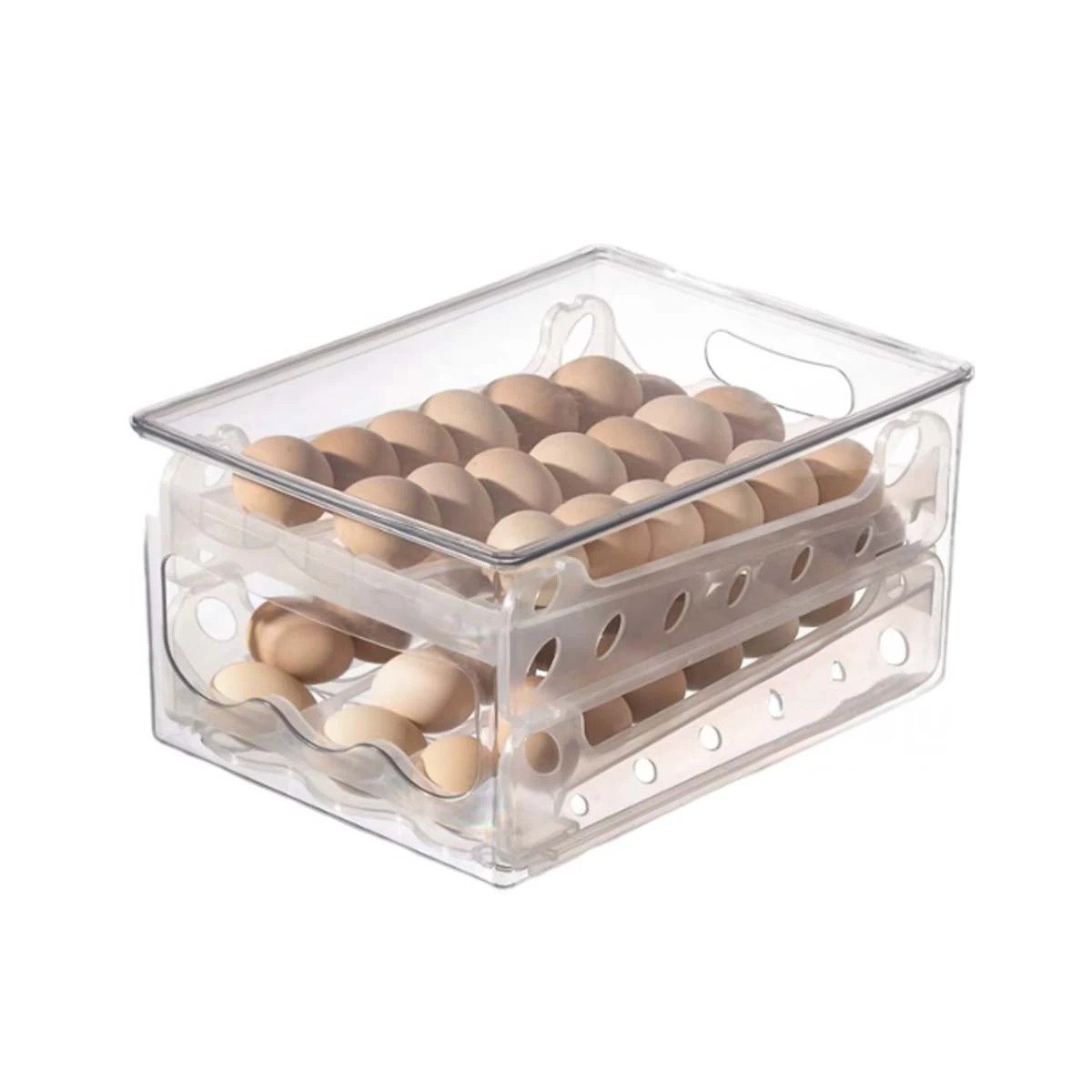 PACK2 DISPENSADOR CAJA TRANSPARENTE PARA 36 HUEVOS MULTIUSO COCINA HOGAR Y+REGALO STICKER - 2