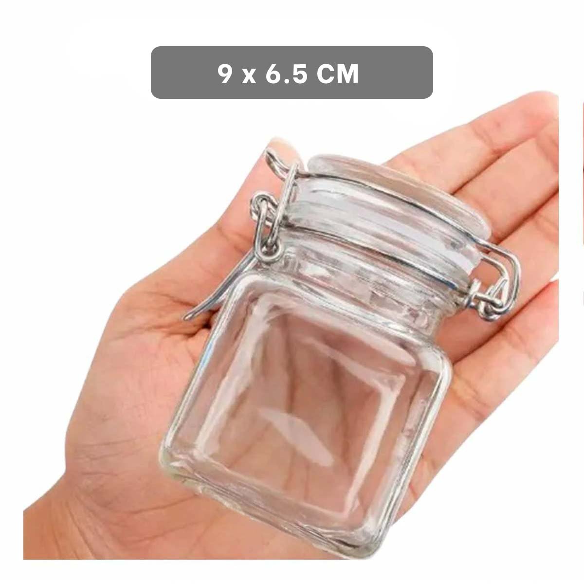 PACK4 ENVASE VERSATIL DE VIDRIO DE 100 ML MULTIUSO CON TAPA Y CIERRE SEGURO - 4