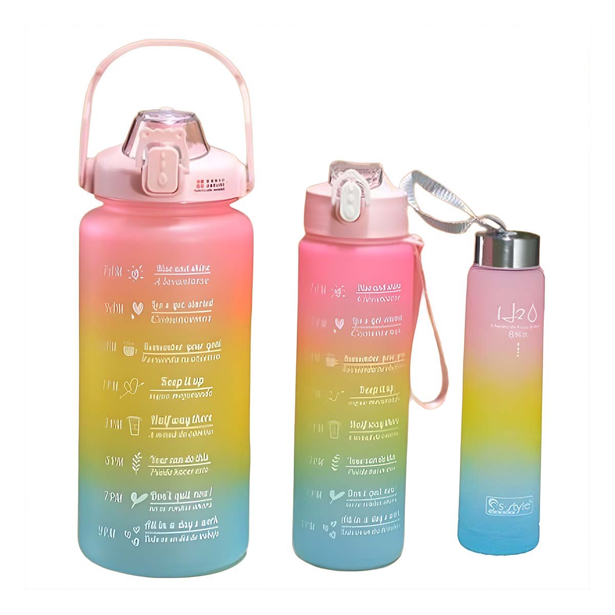 PACK4 TOMATODOS EN ROSADO SET DE 3 CON VOLUMEN 2 L 1 L Y 300 ML Y TAPA FIRME Y+PAPEL REGALO - 3