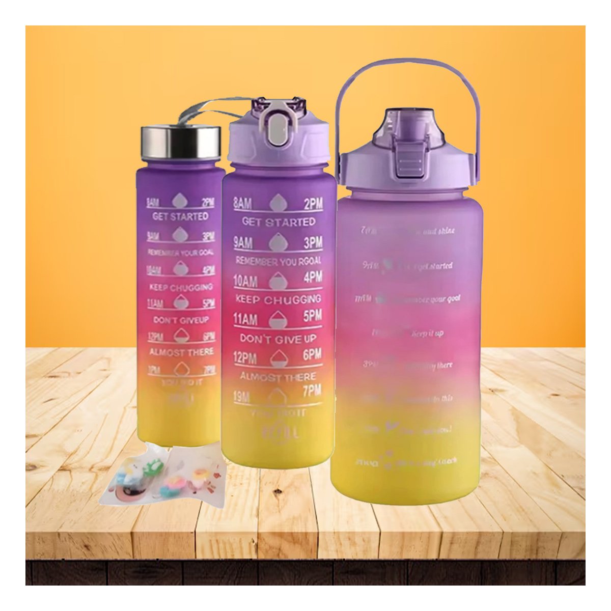 PACK6 CANTIMPLORAS EN MORADO CON 2 L 1 L Y 300 ML PARA ACTIVIDADES Y+REGALO STICKER - 3