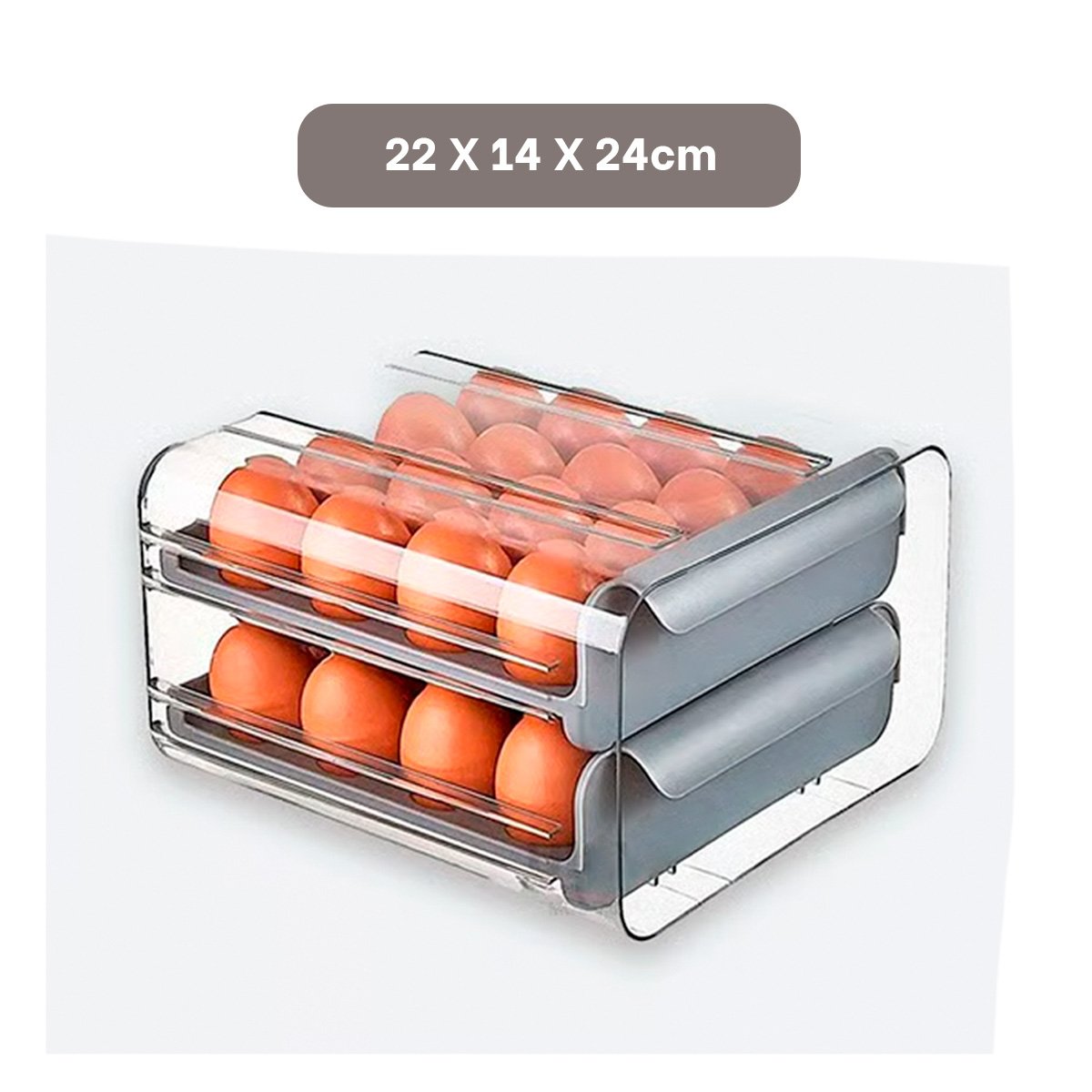 PACK6 BANDEJA ORGANICA EN COLOR PLOMO CON MARCO TRANSPARENTE DOBLE ACRILICO PARA HUEVOS - 4