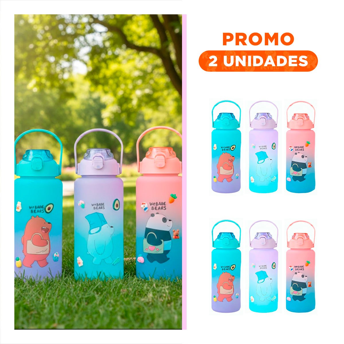 PACK2 CONTENEDOR PORTATIL OSO ESCANDALOSO 2 LITROS PARA TRABAJO - 1
