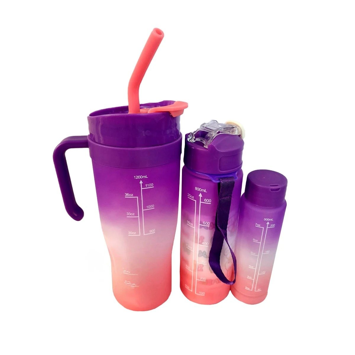 PACK6 BOTELLA ELECTRONICA TRIO TRICOLOR MORADO BLANCO ROSADO FACIL DE USAR Y+REGALO STICKER - 2