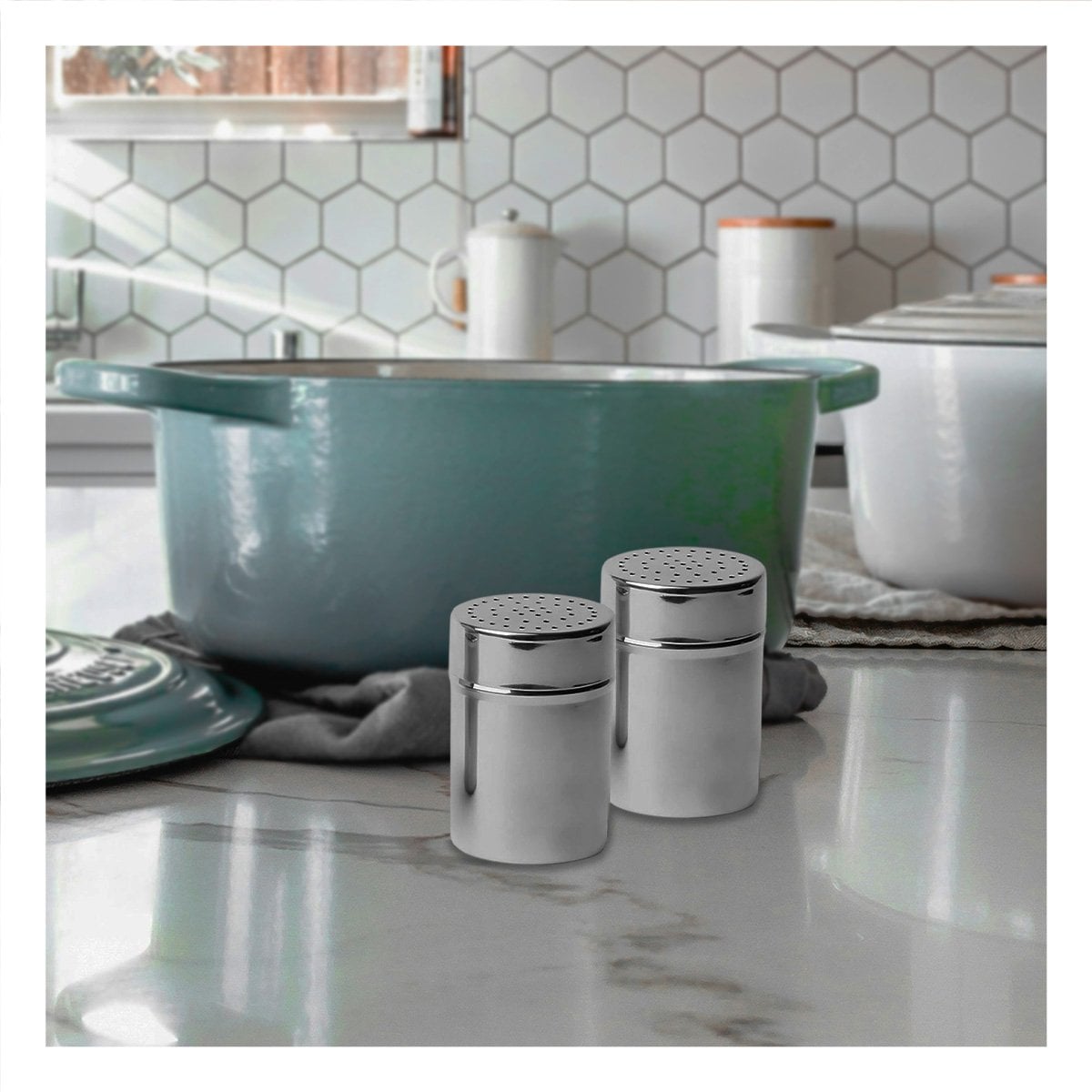 PACK12 CONTENEDOR PARA COMEDOR FAMILIAR CON MEDIDAS 6.5CMX6.5CMX9 CM EN METAL Y+REGALO STICKER - 3