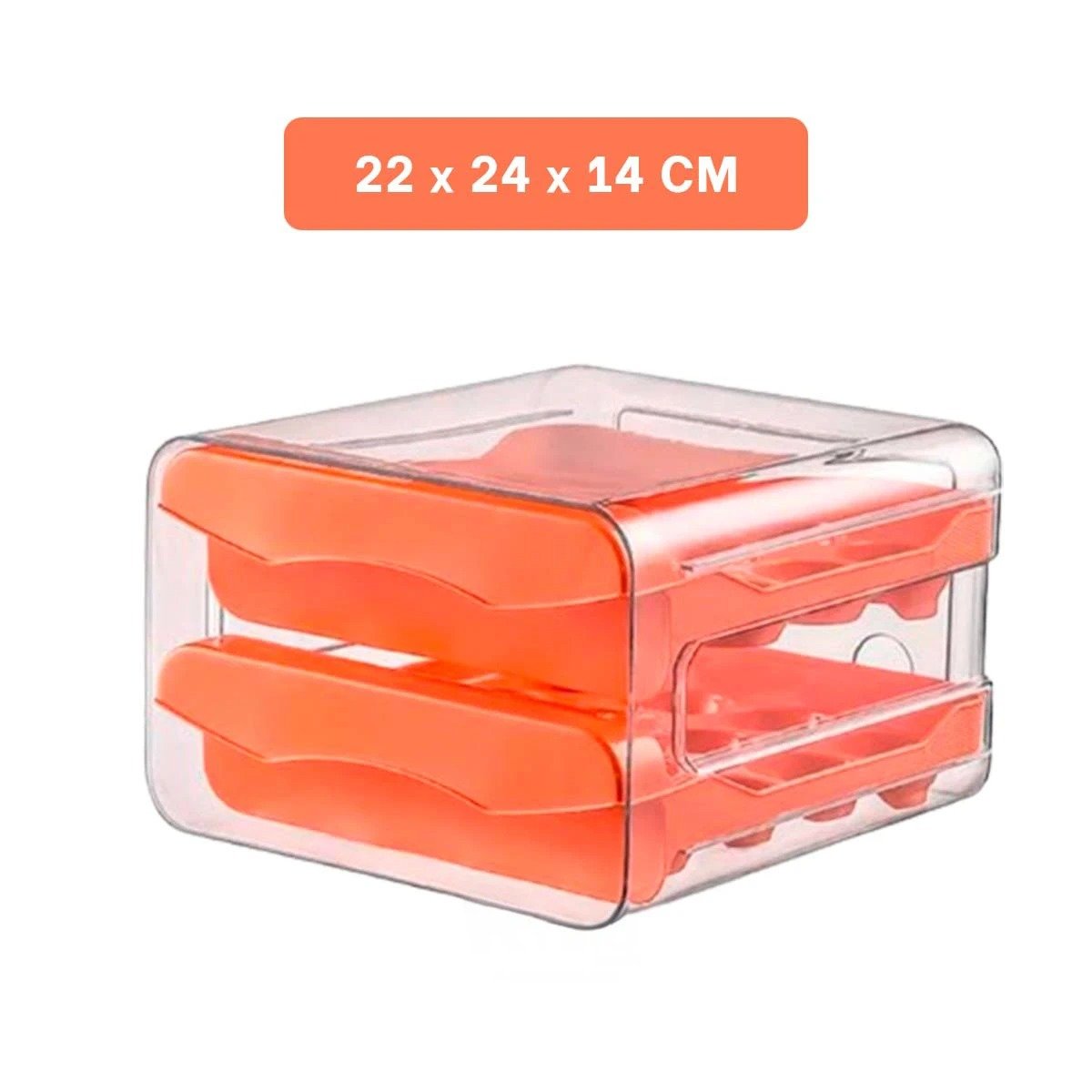 PACK2 ORGANIZADOR PARA HUEVOS FRESCOS EN DOBLE ACRILICO CON BASE EN ANARANJADO Y+REGALO STICKER - 4