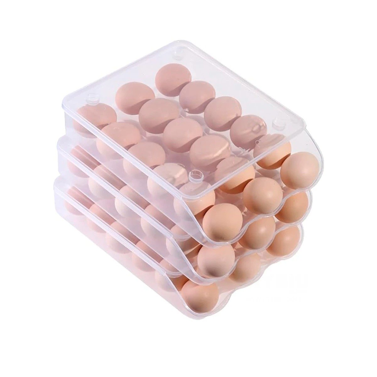 PACK12 ALMACENADOR PRACTICO PARA 18 HUEVOS TRANSPARENTE FACIL DE ORGANIZAR Y+REGALO STICKER - 2