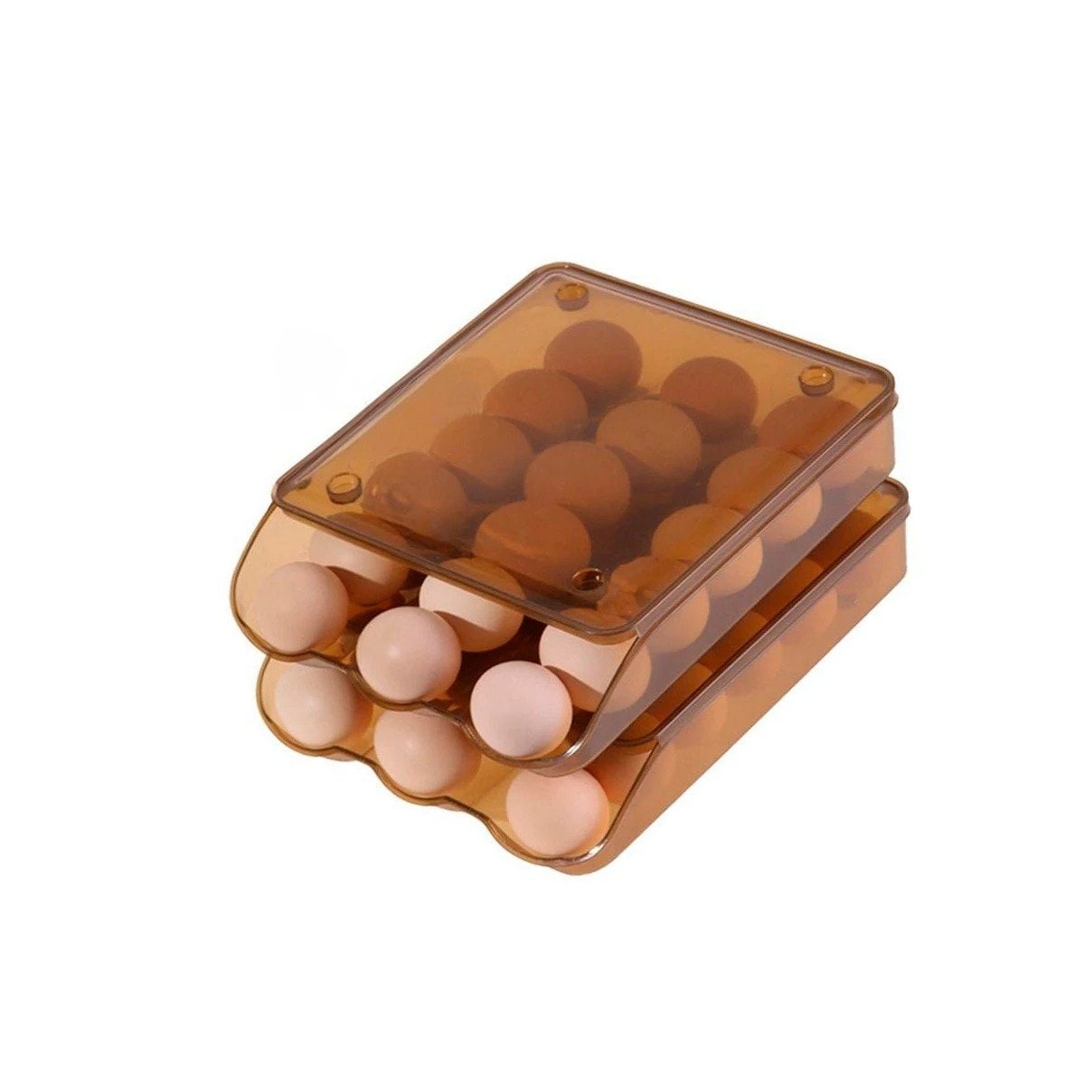 PACK4 CAJA PLASTICA COMPACTA TRANSPARENTE MARRON PARA 18 HUEVOS ORGANIZA Y+PAPEL REGALO - 3