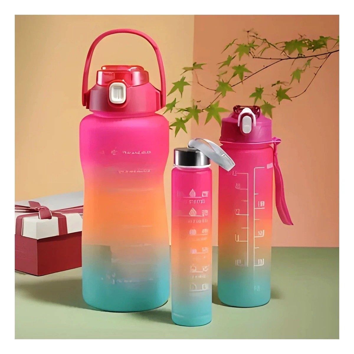 PACK6 CANTIMPLORAS EN FUCSIA CON CAPACIDAD 2 L 1 L Y 300 ML EN SET DE 3 - 3
