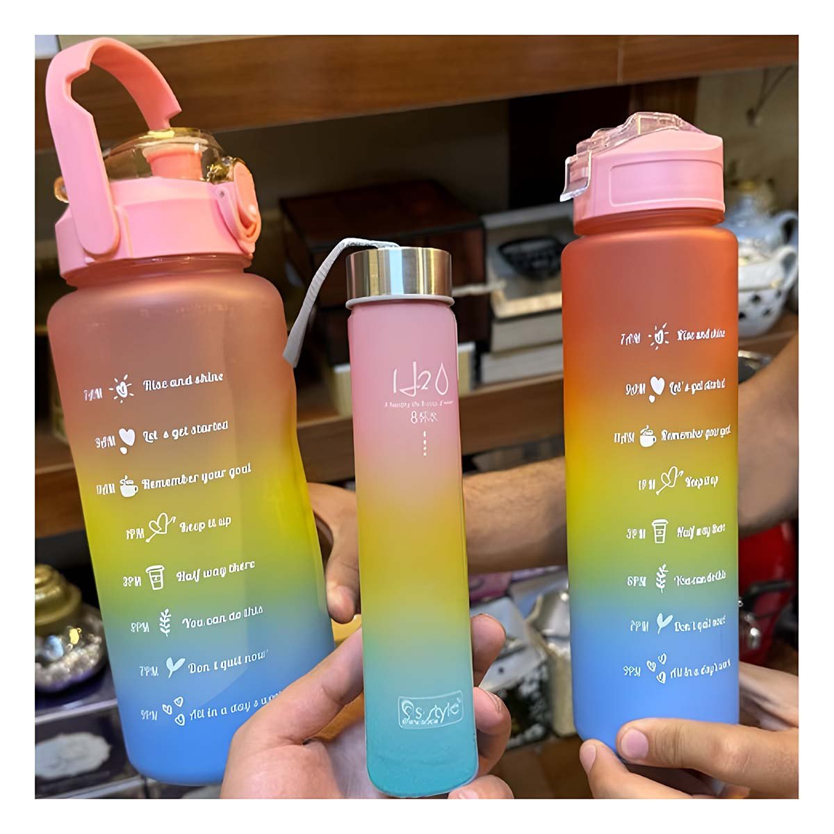 PACK6 CANTIMPLORAS EN ROSADO CON 2 L 1 L Y 300 ML PARA ACTIVIDADES Y+REGALO STICKER - 5