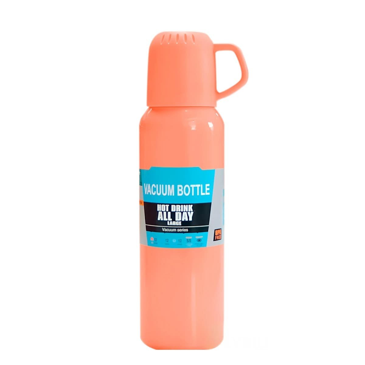 PACK2 FRASCO MODERNO 500 ML CON 3 TAZAS NARANJA PARA HOGAR Y+REGALO STICKER - 2