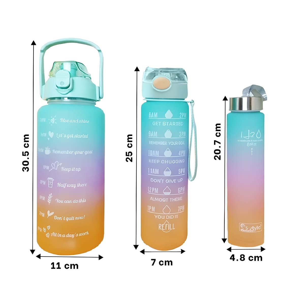 PACK2 TOMATODOS EN SET DE 3 EN VERDE AGUA CON TAPA DE PLASTICO 2 L 1 L Y 300 ML - 4