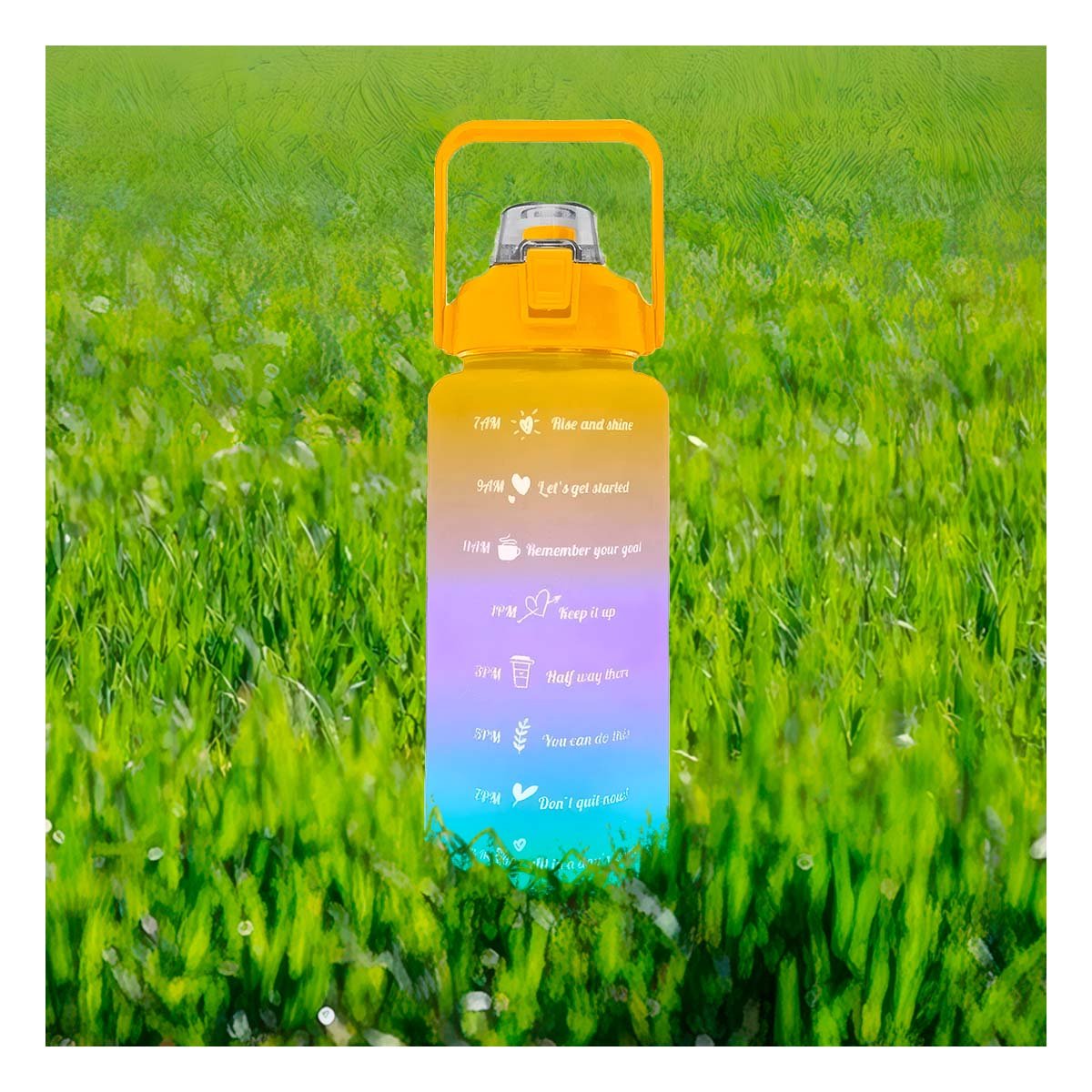 PACK12 RECIPIENTE 2LT MULTICOLOR PARA AGUA Y MANTENERTE HIDRATADO Y+REGALO STICKER - 5