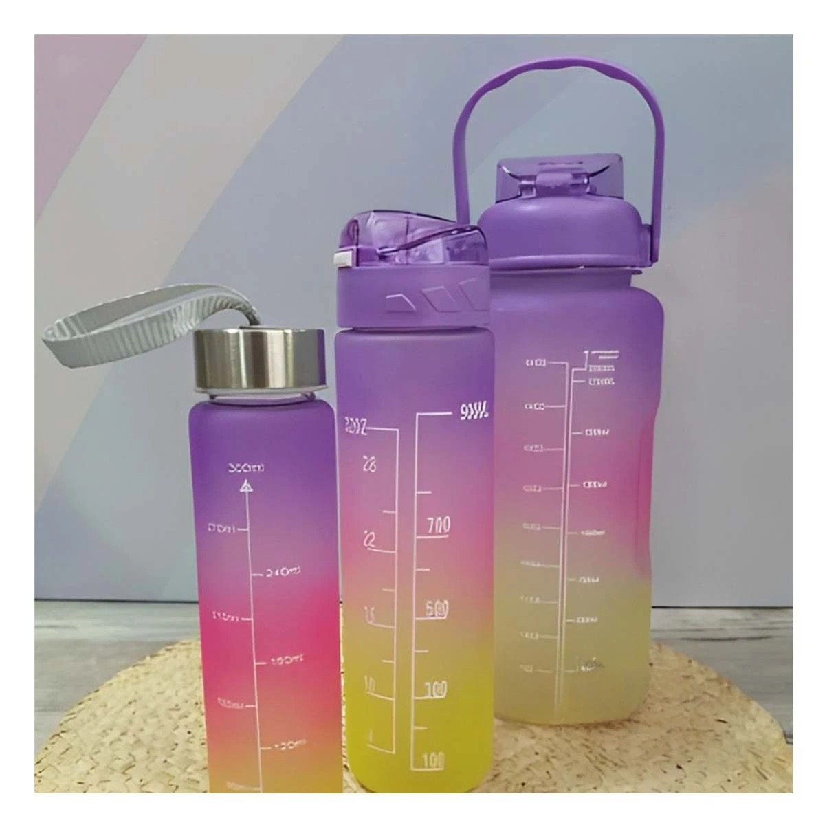 PACK6 CANTIMPLORAS EN MORADO CON CAPACIDAD 2 L 1 L Y 300 ML EN SET DE 3 - 3