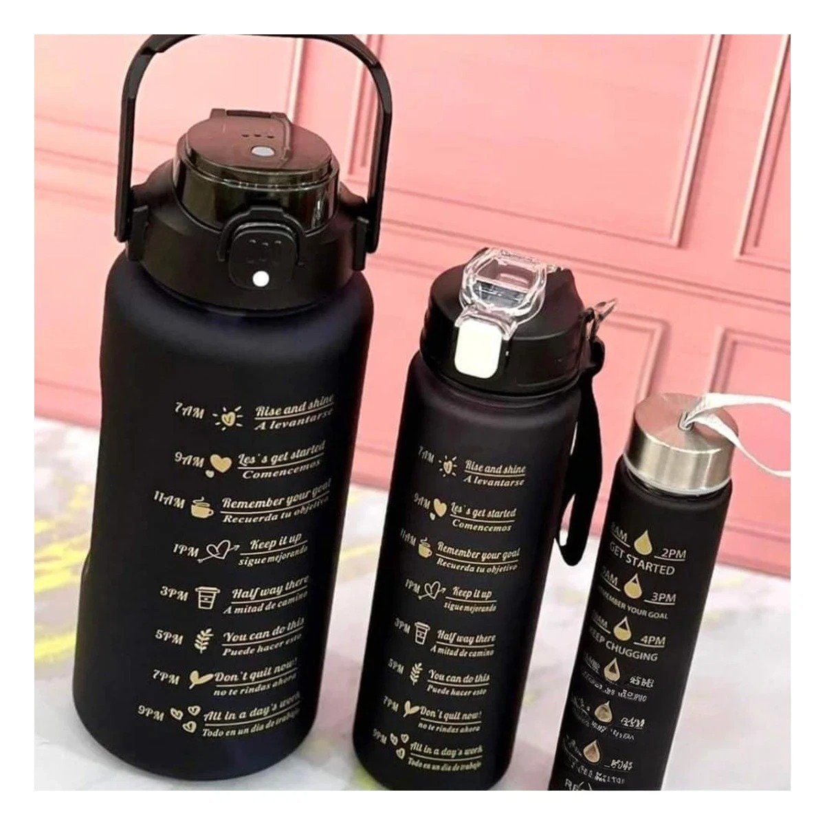 PACK6 CANTIMPLORAS EN NEGRO CON 2 L 1 L Y 300 ML PARA ACTIVIDADES Y+REGALO STICKER - 3