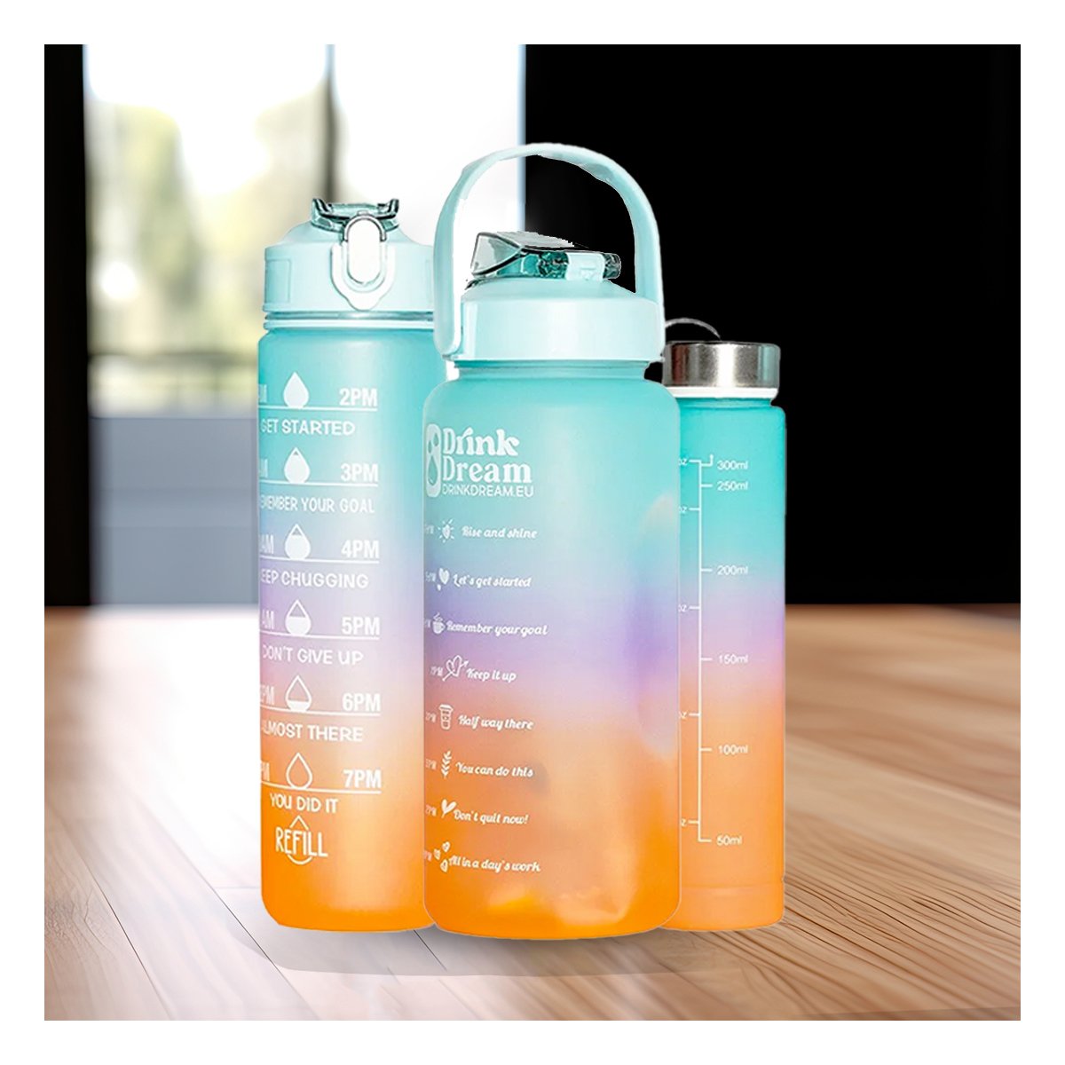 PACK6 CANTIMPLORAS EN CELESTE CON 2 L 1 L Y 300 ML PARA ACTIVIDADES Y+REGALO STICKER - 5