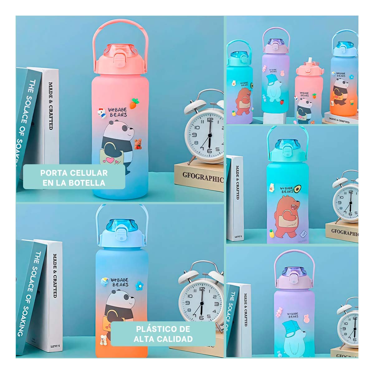 PACK4 RECIPIENTE REUTILIZABLE OSO ESCANDALOSO 2 LITROS Y+REGALO STICKER - 2